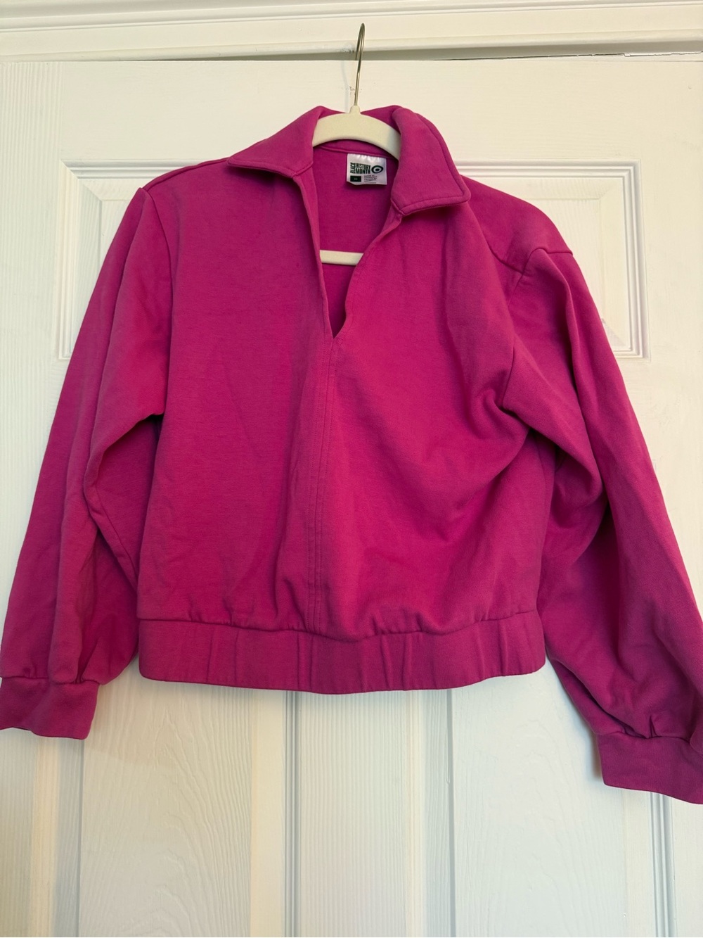 Cotton Blend Bright Magenta Pullover Sweatshirt